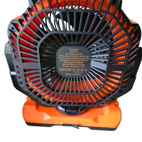 Portable Orange and Black Fan Set - Picture 4 of 11